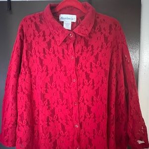 ‘Denim 24/7 ‘ Stretch Lace Tunic (Plus)